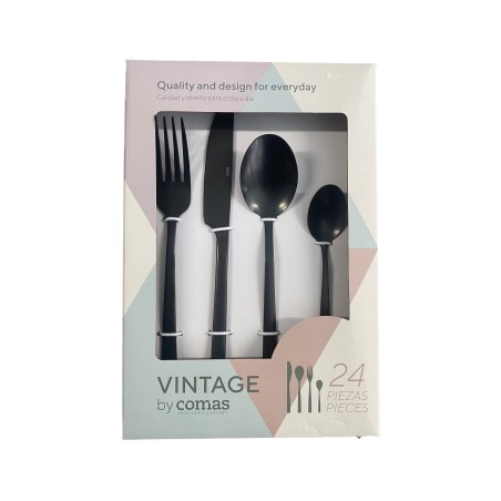Set couverts de table - Comas - 24 pièces - Vintage Black
