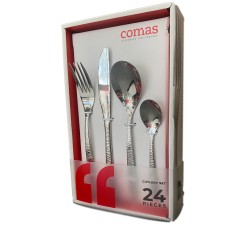 Set couverts de table - Comas - 24 pièces - Martelé