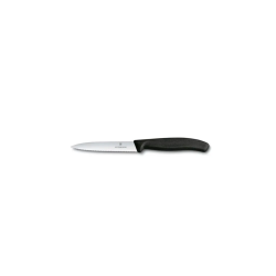 ProCouteaux - Couteau office - Victorinox - 10cm - Micro Dents, Vente de couteaux d'office Victorinox sur notre boutique en ligne - EN STOCKLe couteau d'office de 10 cm indispensable pour éplucher, peler et découper les petits fruits et légumesDurée de vie très longue et facile à aiguiser - les couteaux préférez des bouchers professionnels. Avez-vous pensé au tablier de sécurité en inox ?Vous souhaitez reconnaitre rapidement votre couteau parmi les autres ? Pensez à la gravure LASER - 6 € - cliquez sur Gravure/Broderie
