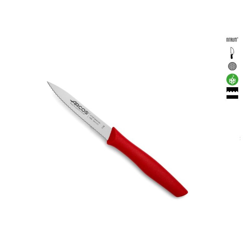 Couteau Office Cranté Couleur Rouge Série Nova 10 cm