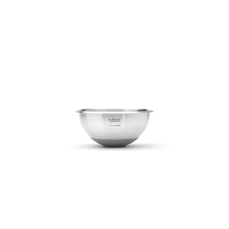 Bassine demi-sphérique « Cul-de-Poule » en inox - Fond silicone 20 cm de Buyer - Procouteaux Bassine demi-sphérique « Cul-de-Poule » en inox - Fond silicone 20 cm de Buyer - Procouteaux