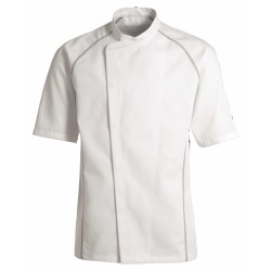 Veste de cuisine KENTAUR - Teddy - Manches courtes - BLANC