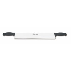 ProCouteaux - Couteaux à Fromage deux manches - Fischer Bargoin - 50cm, Descriptif - Couteau à fromage deux manchesIl vous permettra de trancher avec précision tous vos gros fromages pour une coupe nette et précise. Avec ses deux manches surmoulés robustes,  il est idéal pour découper des fromages à pâte dure à l'aide des deux mains ou avec l'appui du corps. Fabriqué par Bargoin, spécialiste dans le domaine de la découpe, il vous facilitera le travail. Ces extraordinaires couteaux acier sont à haute teneur en carbone, allié au chrome, au manganèse, au silicium; ils sont conformes aux normes HACCP.Gravure couteau - 6 € - cliquez sur Gravure/Broderie